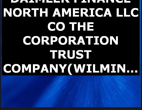 Swift Code of DAIMLER FINANCE NORTH AMERICA LLC C/O THE CORPORATION TRUST COMPANY WILMINGTON