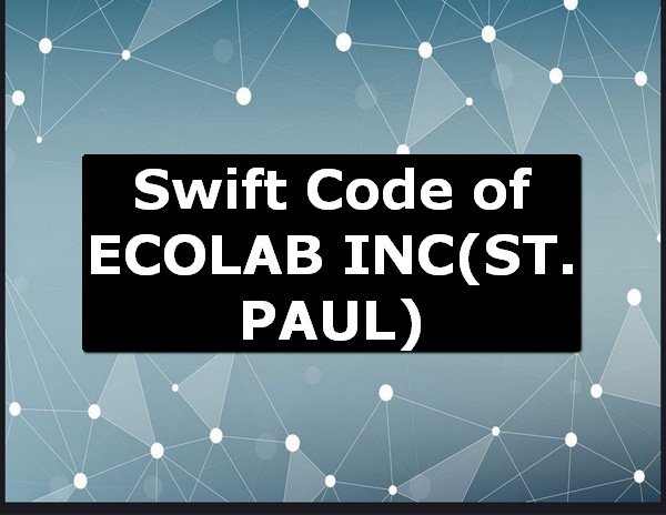 Swift Code of ECOLAB INC ST. PAUL