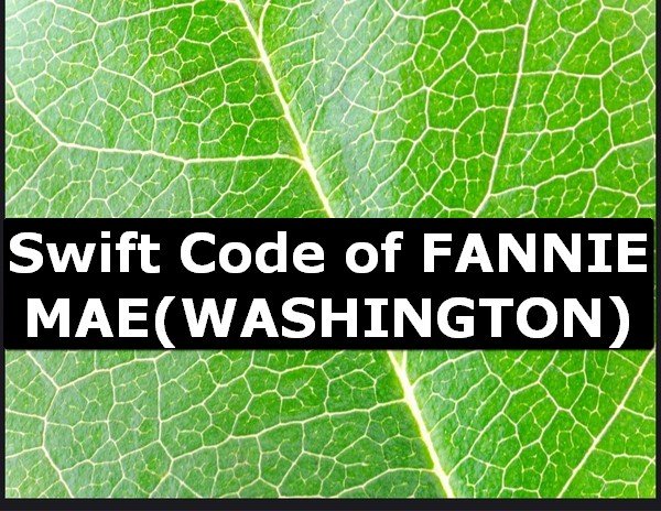 Swift Code of FANNIE MAE WASHINGTON