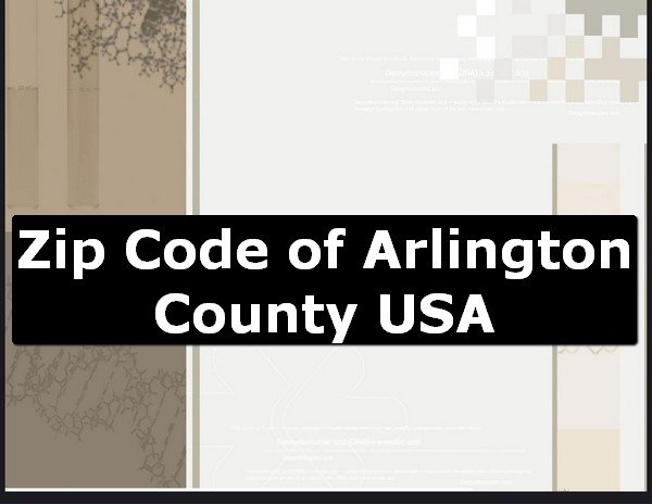 Zip Code of Arlington County USA