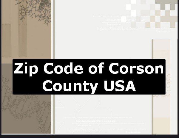 Zip Code of Corson County USA