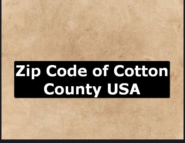 Zip Code of Cotton County USA