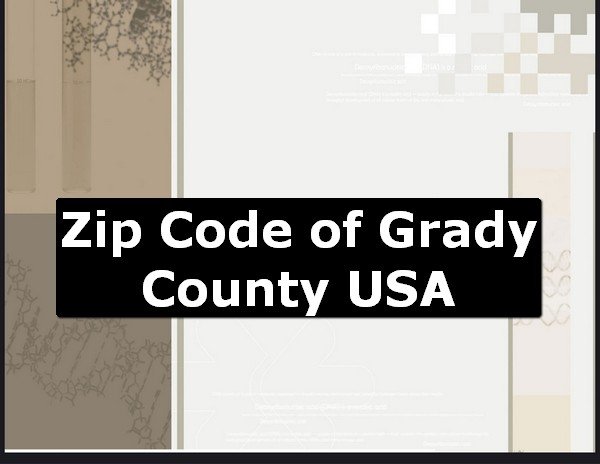 Zip Code of Grady County USA
