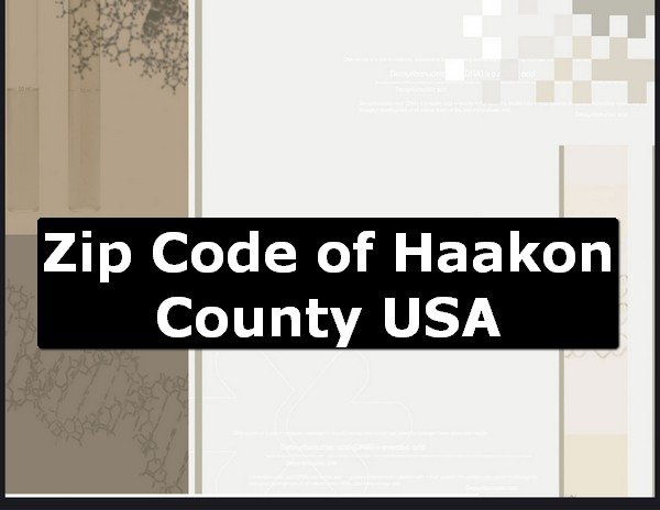 Zip Code of Haakon County USA