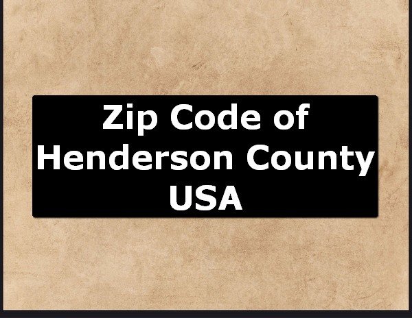 Zip Code of Henderson County USA
