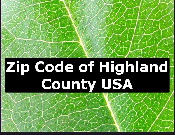 Zip Code of Highland County USA