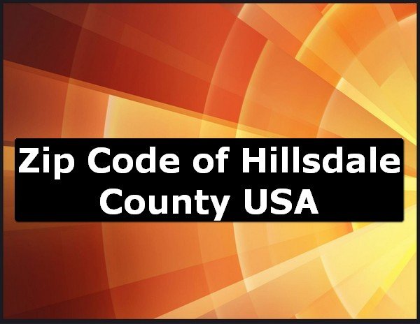 Zip Code of Hillsdale County USA