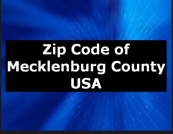 Zip Code of Mecklenburg County USA