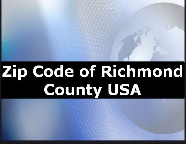 Zip Code of Richmond County USA