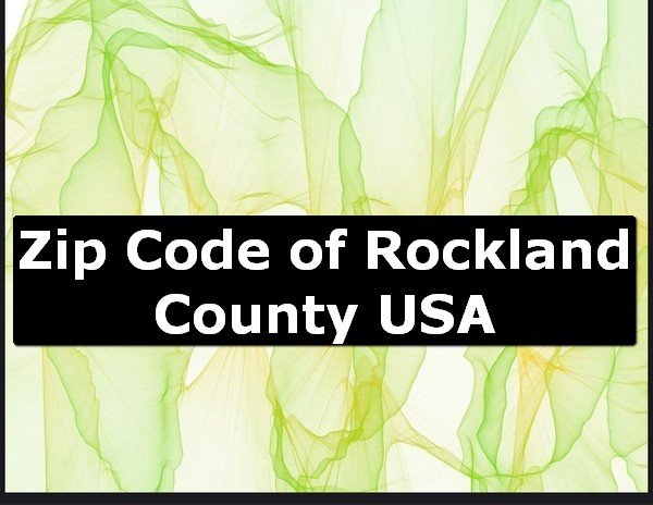 Zip Code of Rockland County USA