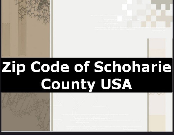 Zip Code of Schoharie County USA