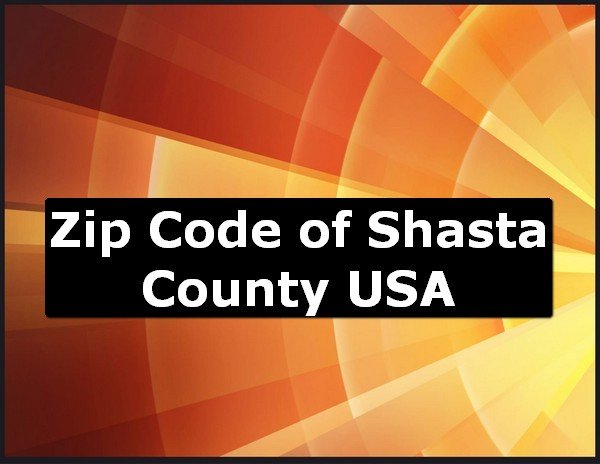 Zip Code of Shasta County USA