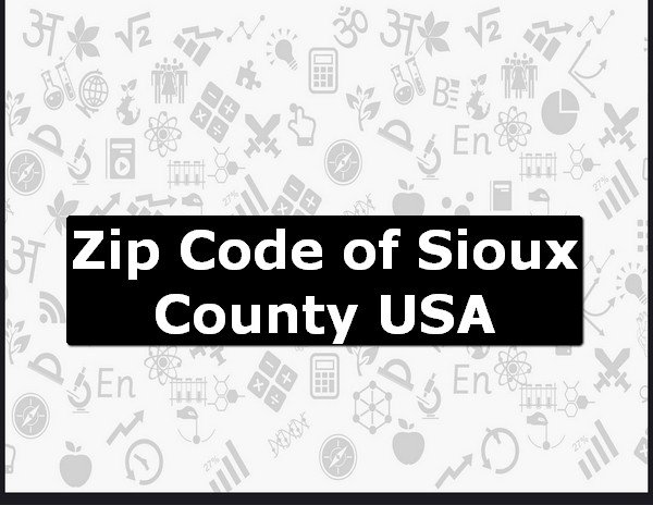 Zip Code of Sioux County USA