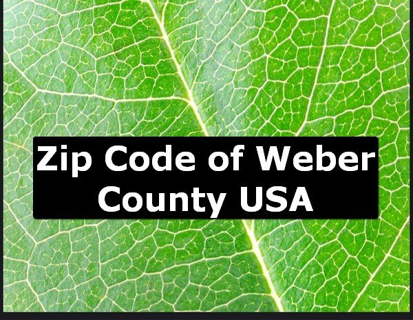 Zip Code of Weber County USA